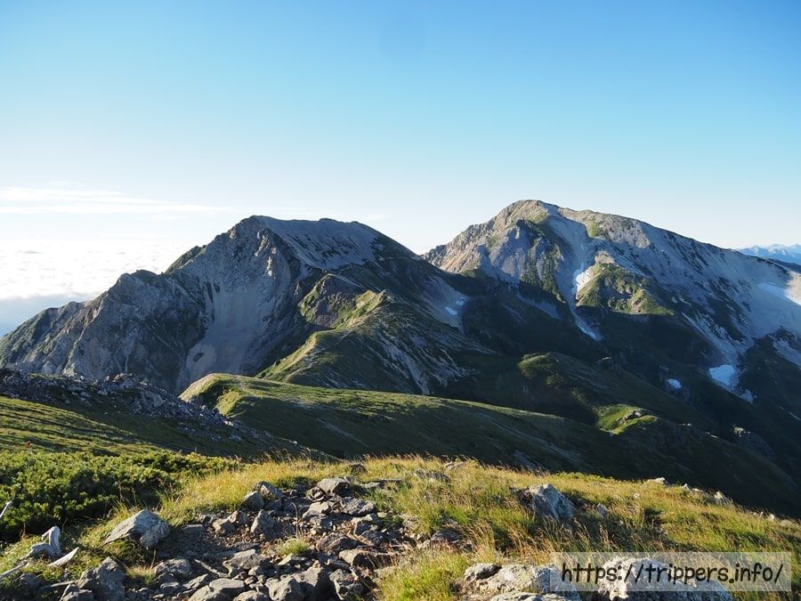 杓子岳と白馬鑓ヶ岳
