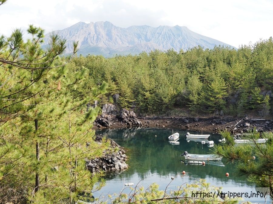 桜島にある溶岩なぎさ遊歩道