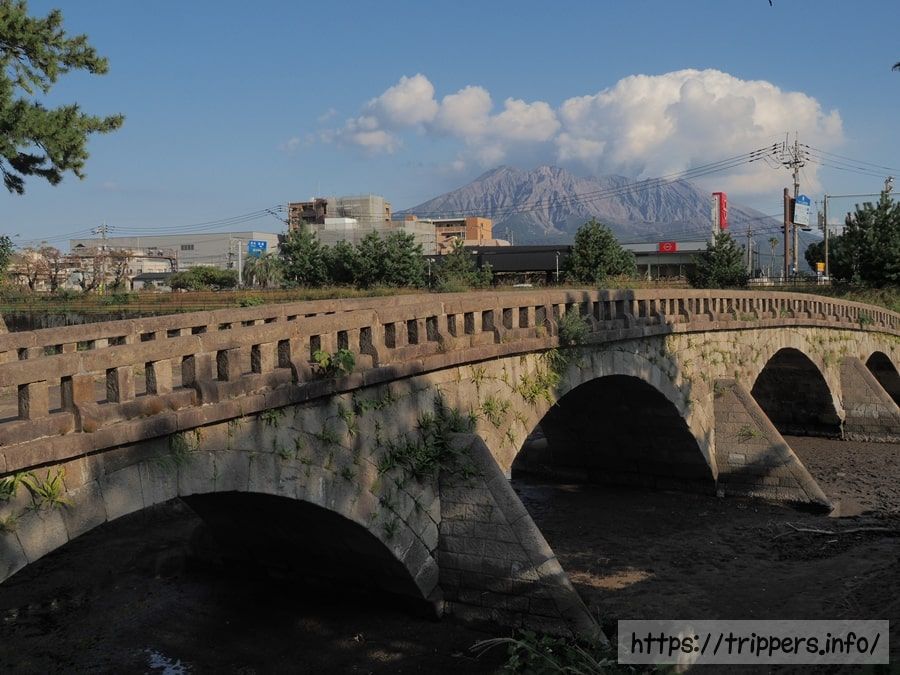 石橋記念公園にある玉江橋