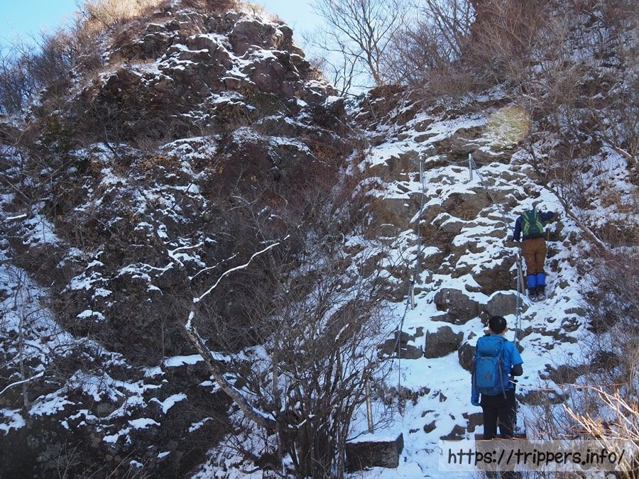 丹沢の表尾根にある鎖場
